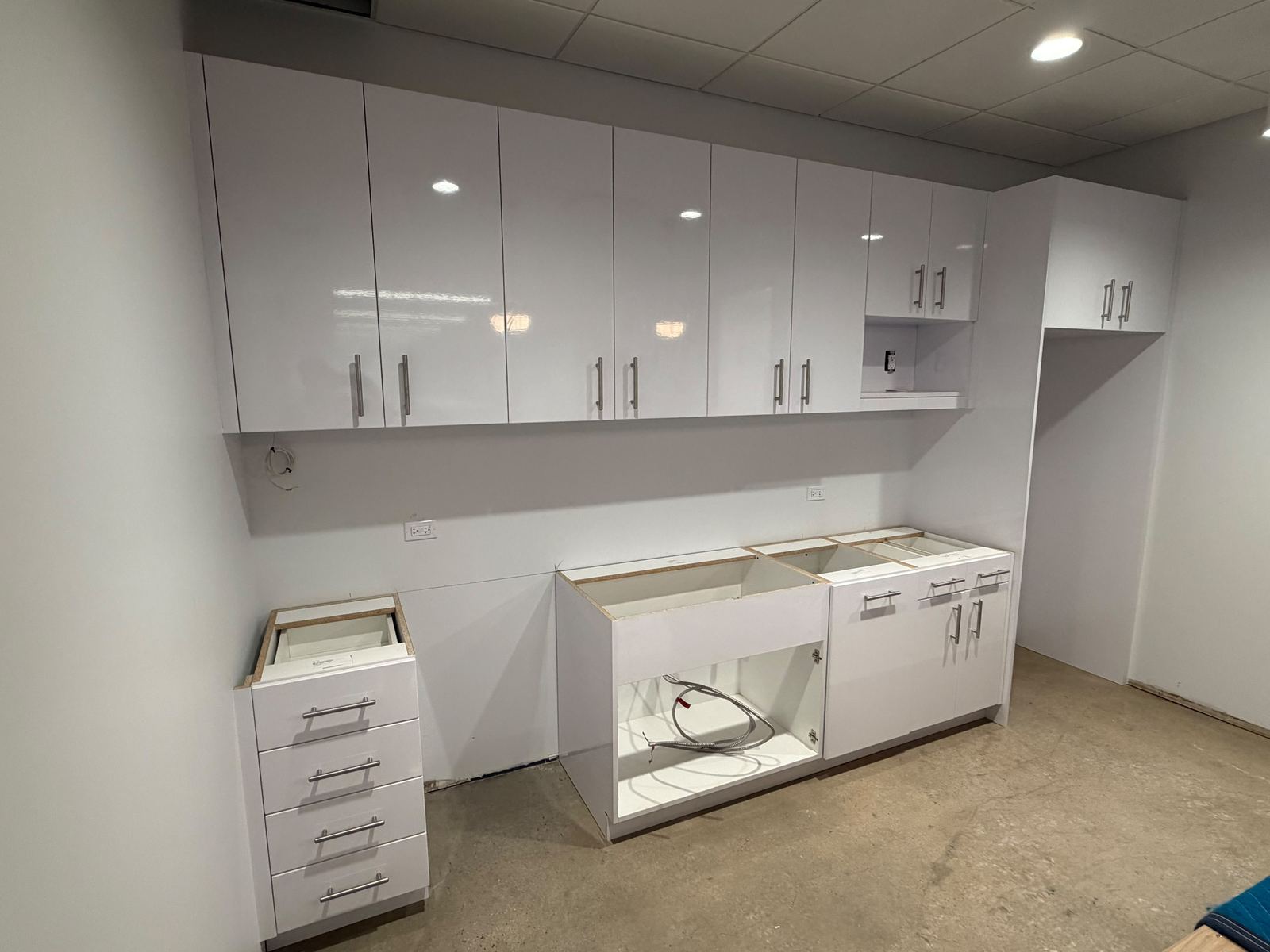 Installing custom cabinetry in a commercial build-out